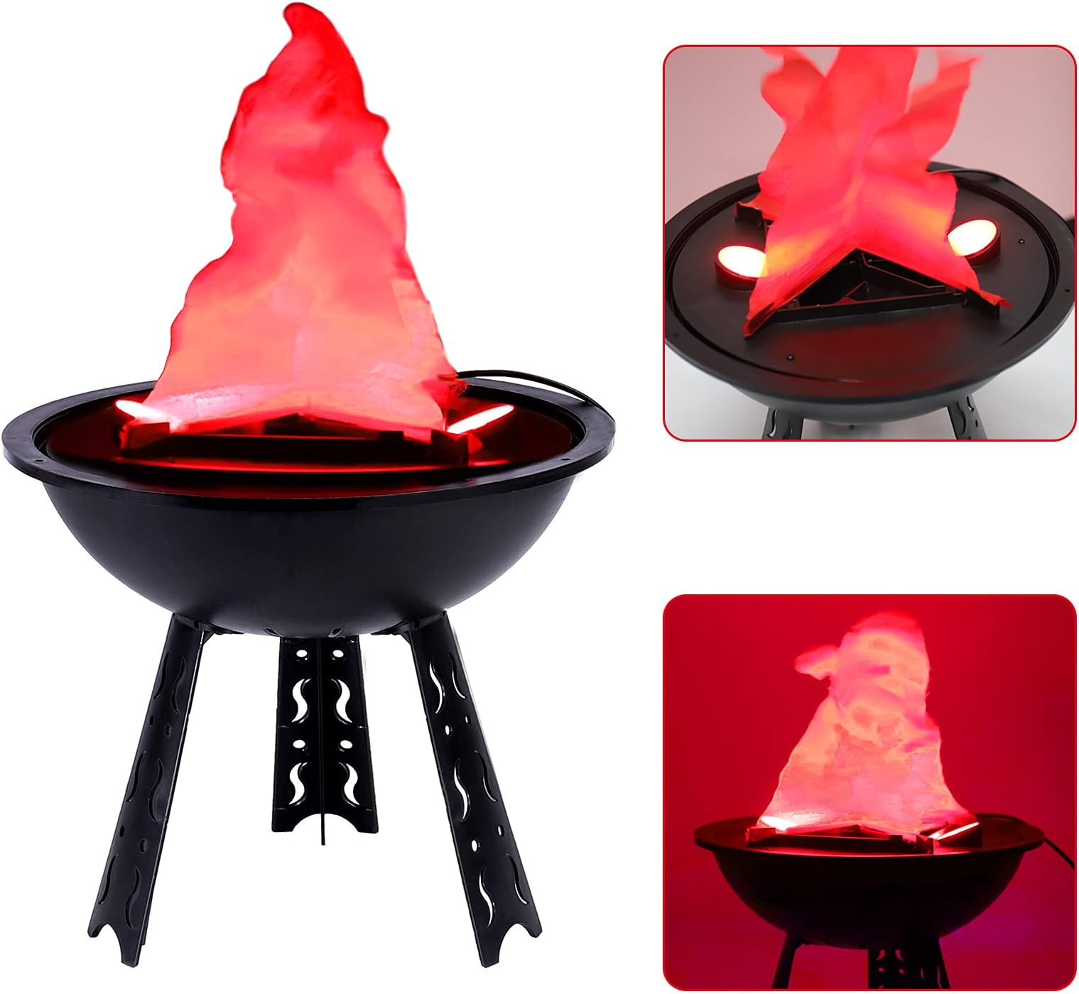 TOPCHANCES Electric Fake Campfire Lamp,3D Fake Fire Lamp Artificial Flickering Flameless Flame Light Realistic Flame Stage Effect Light for Christmas Party Bar Home Decor
