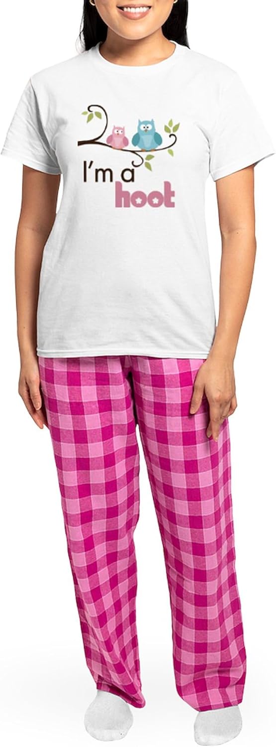 CafePress Hootgirl Women's Light Pajamas Women's Novelty Cotton Pajama Set, Comfortable PJ Sleepwear