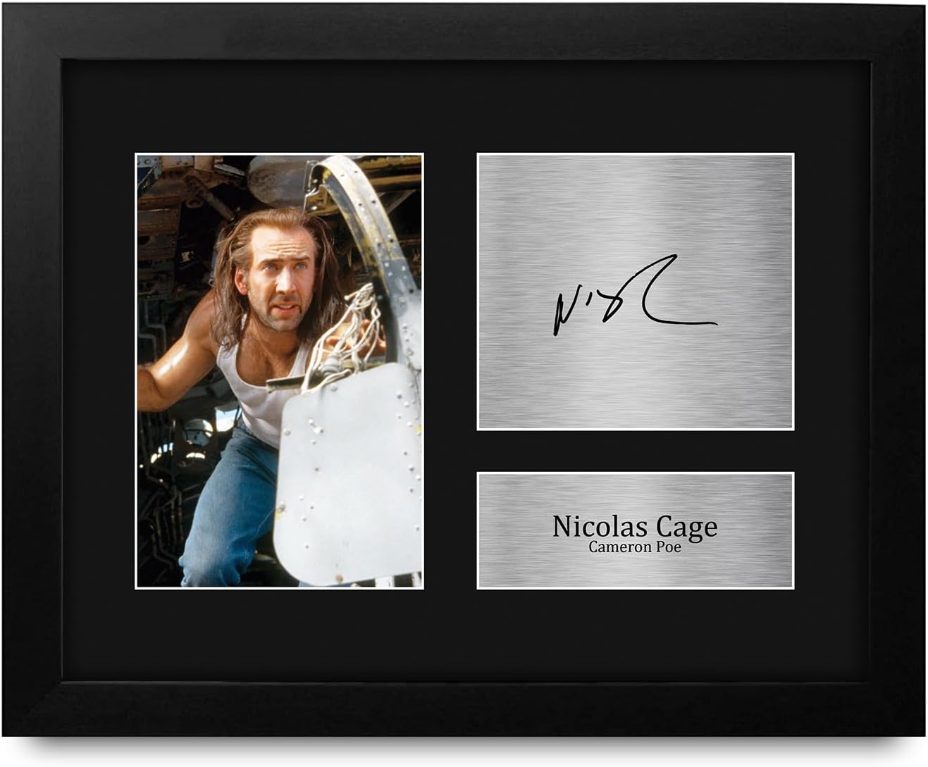 HWC Trading Nicolas Cage Con Air Framed Gifts Printed Signed Autograph Picture for Movie Memorabilia Fans - US Letter Size