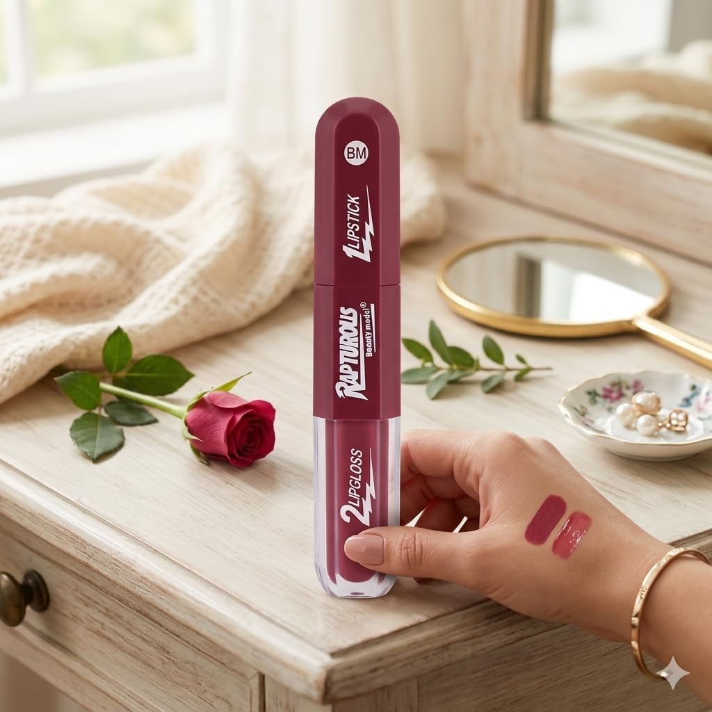 Buy Rapturous 2 in 1 Lipstick and Lip Gloss, Deep Berry, Matte