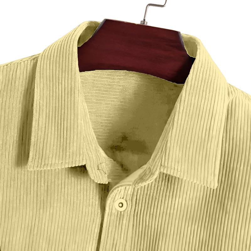 Image of MiraMichi Men's Full Sleeve Corduroy Striped Casual Jacket, Ideal for Stylish Everyday Outfits