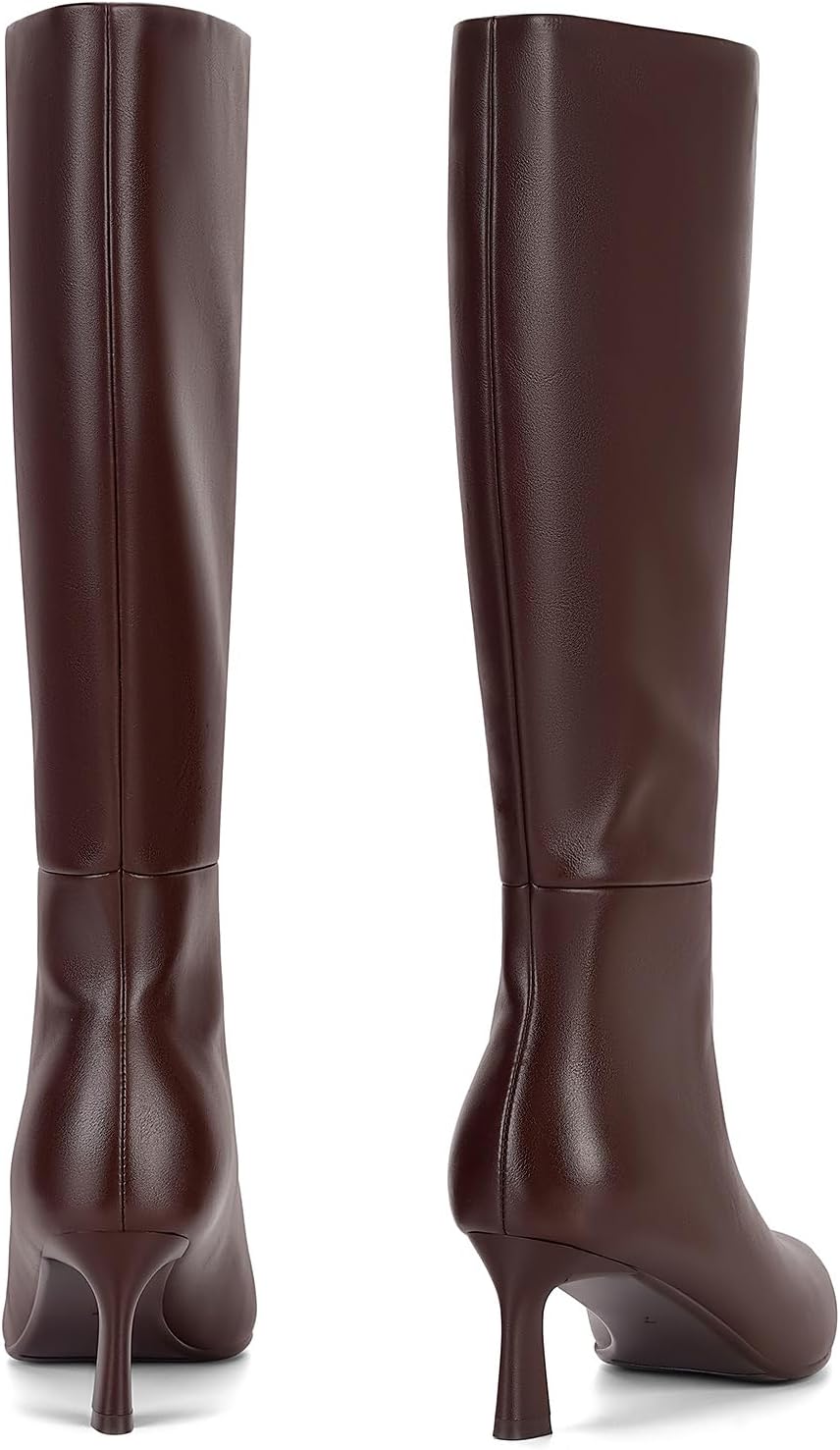 SOVANYOU Kitten Heel Knee High Boots for Women Pointed Toe Tall Boots Wide Calf Boots with Pull-on Style - Image 6