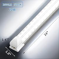 Vista 6 de SHOPLED LED Shop Lights 2FT, 20W 2600LM 5000K Daylight, V-Shaped Utility Shop Lights, T8 Linkable Ceiling Light Fixtures, 2 Foot Tube Light for