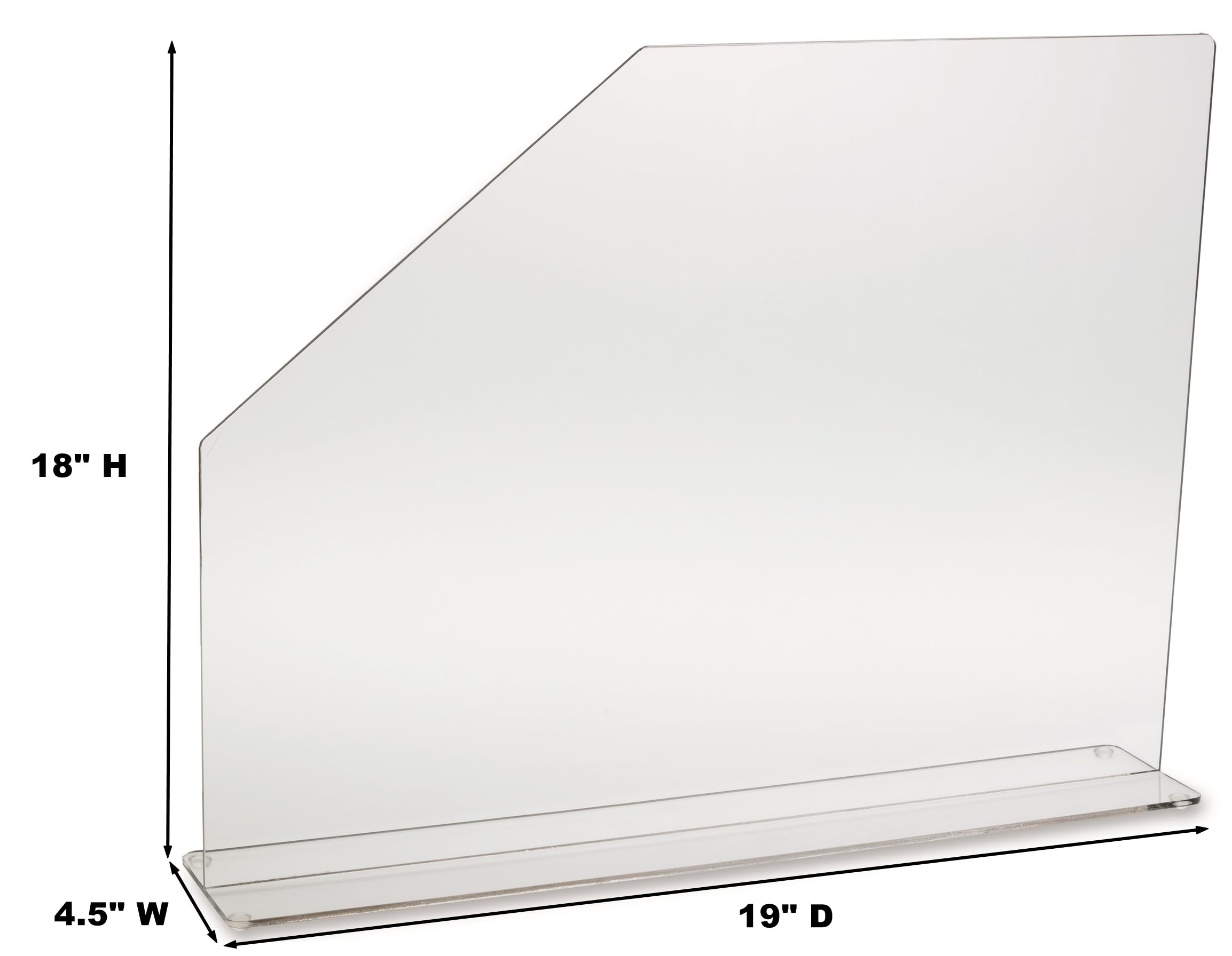 Omnimed Clear Acrylic Splash Guard Shield for Workstations and Sinks, Portable, Self-Supporting (Medium)