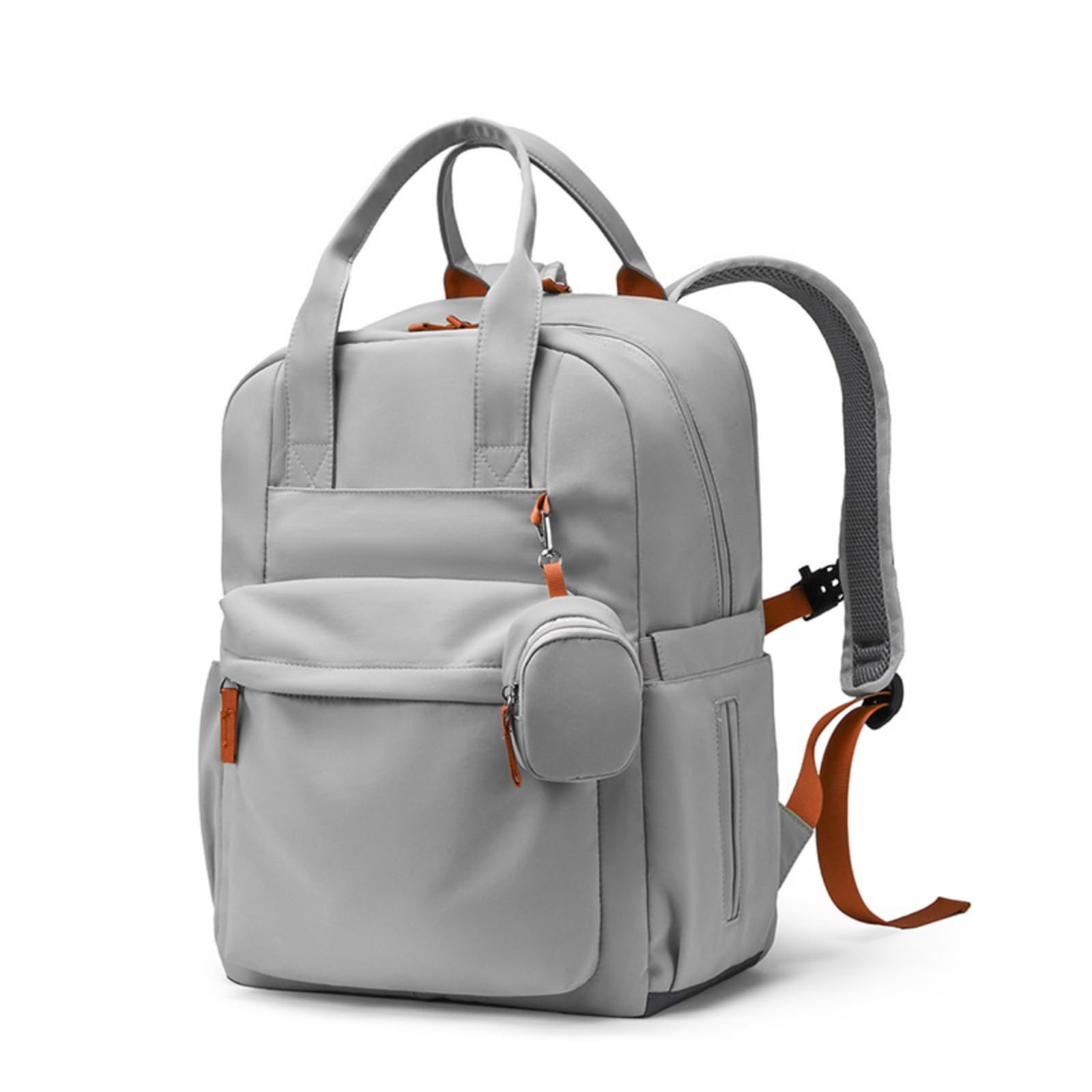 Almencla Zaino Mamma Neonato Zaino Fasciatoio Borsa Pannolini Borsa per Cambio con Ampio Scomparto Principale E Tasca Frontale in Nylon Poliestere per Accesso, Grigio, Grigio