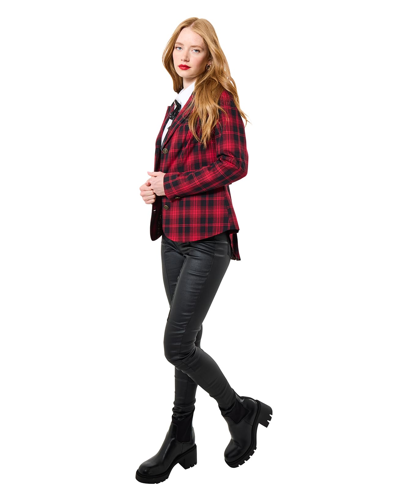 Joe Browns Women's Vibrant Red Check Blazer Casual, 18