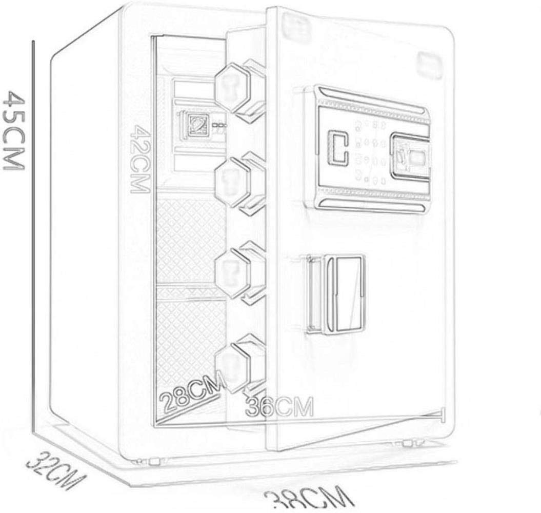 Safes S for Safety Cabinet All Steel Small Password Fingerprint Double Lock with Alarm Multiple Anti-Theft S: Office/Home/Finance Safe,Black