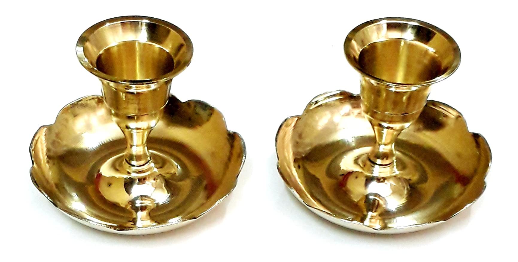 Pure Brass Small Candle Stand Sampat Kangura. no 2. Set of 2 Pcs-image-27