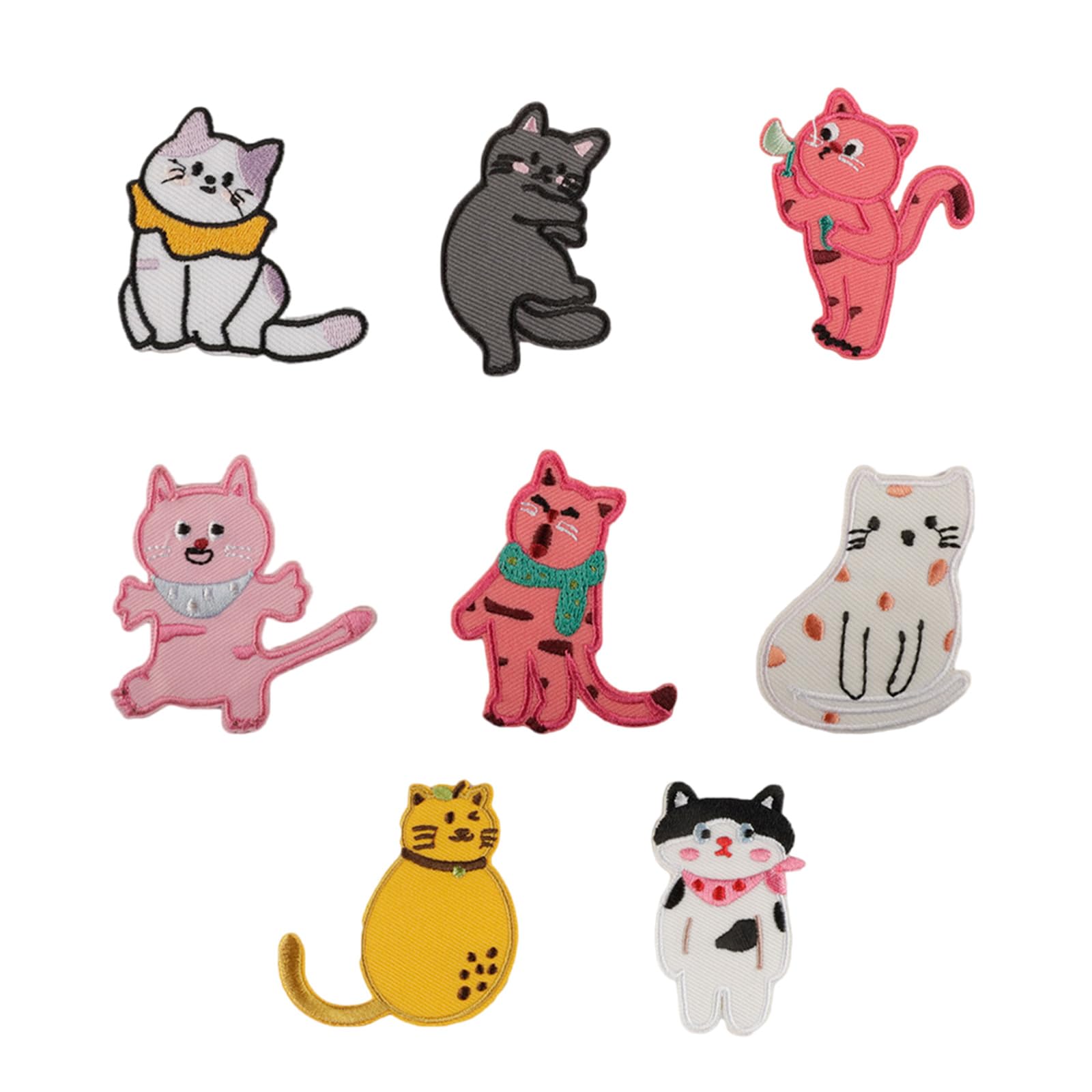 Parches de Tela con temática de Gatos, Bordados, Apliques, reparación, Costura, Suministros para Decorar, Accesorios de Prendas Bordados