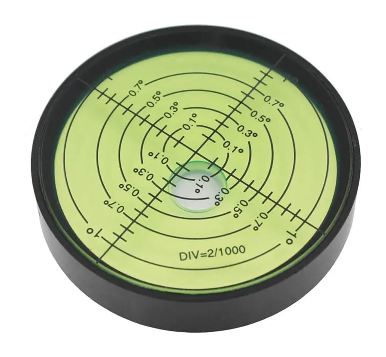 Nivel de burbuja, Burbuja circular de nivel burbuja metal alta precisión, 60 mm x 12, color verde