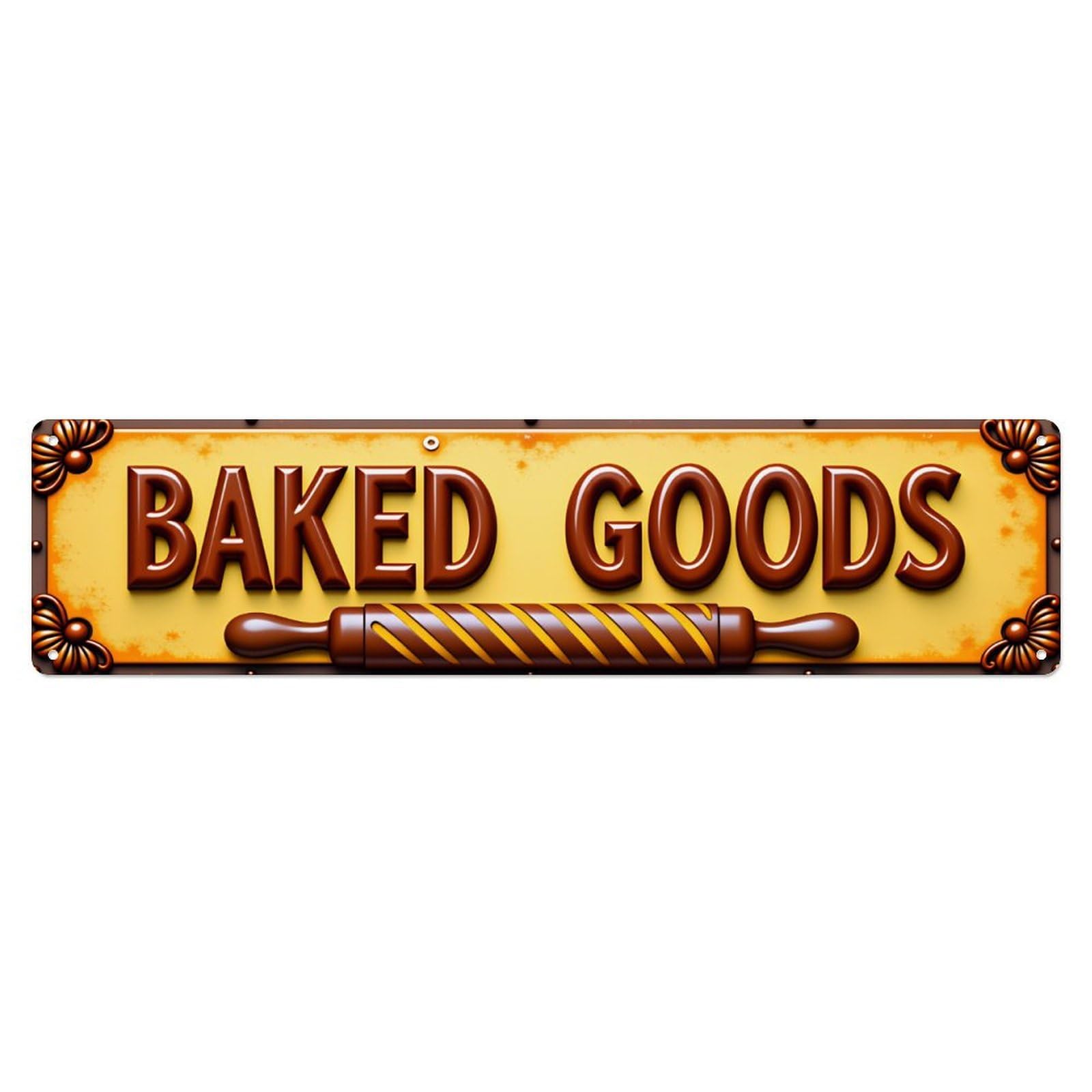 Vintage Chocolate Style Baked Goods Long Metal Sign Vintage Aluminium Metal Sign, Retro Wall Decor for Home, Bar, Garage & Farmhouse 10 * 40cm
