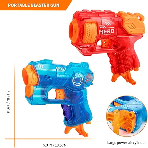 Miniatura 4 de Banvih Paquete de 2 mini pistolas lanzadoras para nerf, rellenos de cesta de Pascua para niños, pistolas de juguetes pequeños para niños de 3 a 5 a