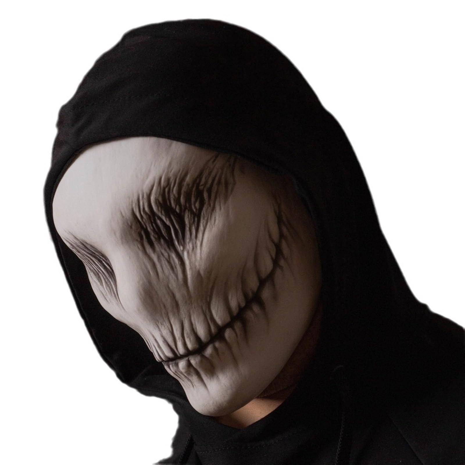 YOMACY Máscara de sonrisa delgada de Halloween 2024, máscara facial realista de sonrisa de terror, accesorios de máscara de sonrisa punk, máscara de sonrisa aterradora de Halloween para cosplay,