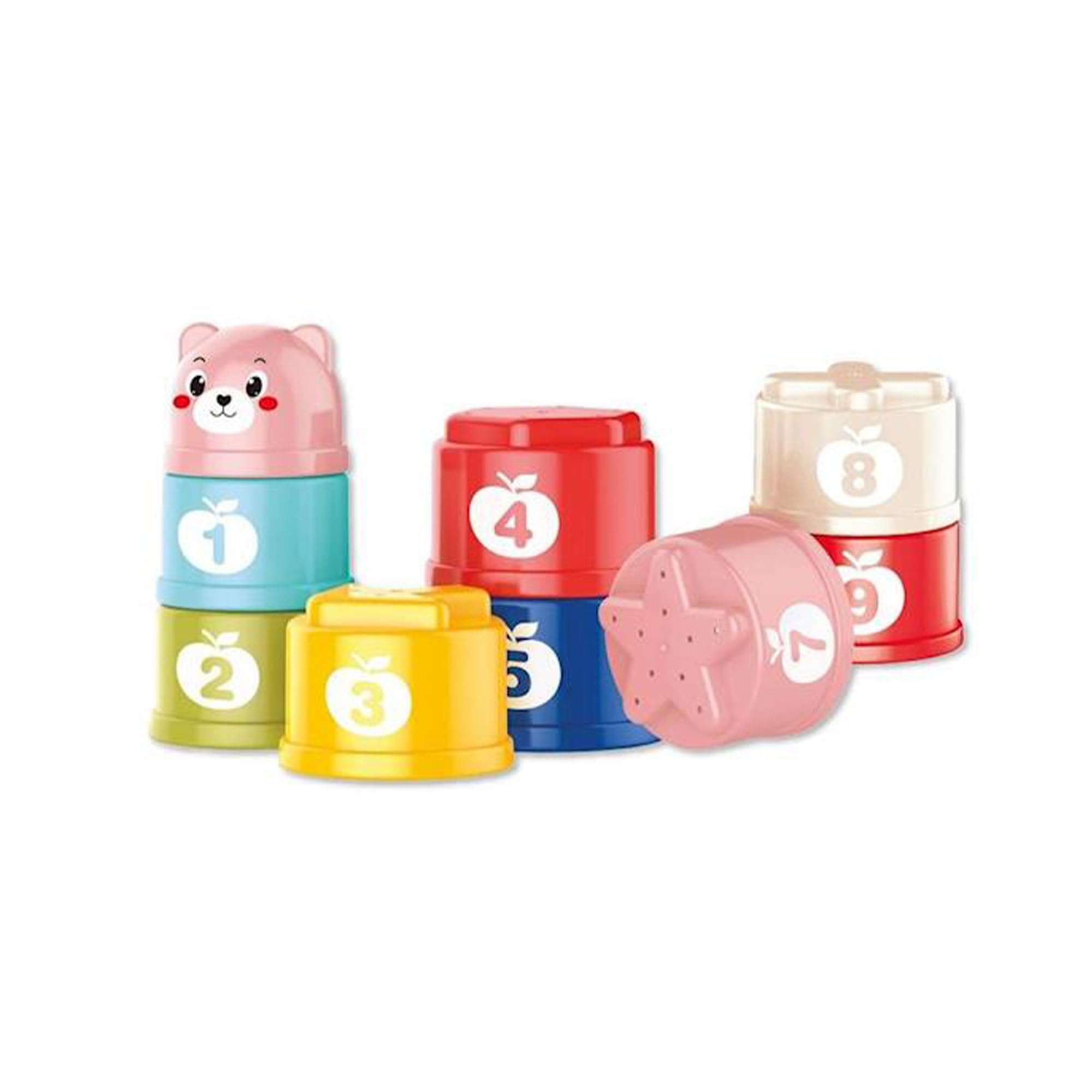 WELL HOME MOBILIARIO & DECORACIÓN Cubos Apilables de Colores con Números del 1 al 10 - Juego Educativo para Niños, Desarrollo Motor y Aprendizaje Temprano