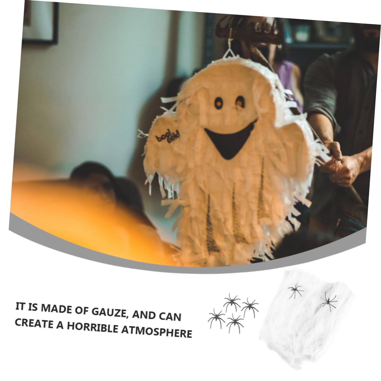 POPETPOP 20confezioni Decorazioni Spaventose per Halloween di Ragnatele e Ragni Finti per Atmosfera da Feste e Mascherate