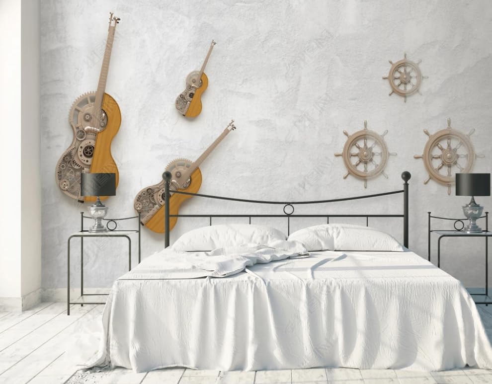 Papier peint intissé guitare de 200x140 cm pour salon et chambre