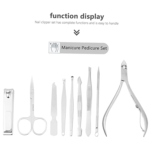 Miniatura 2 de Healifty Juego de herramientas de manicura y pedicura 9 en 1, kit de herramientas de corte de uñas resistente para familiares y amigos, color gris