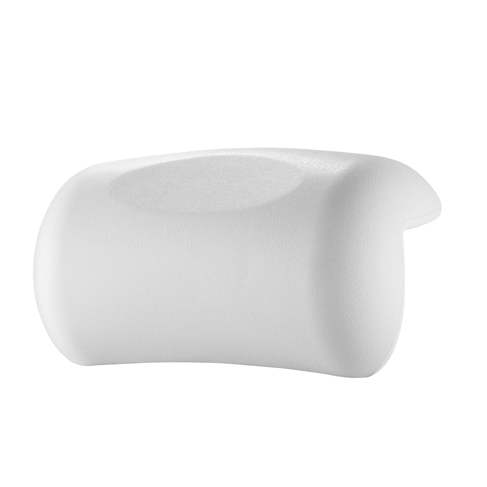 Cuscino da Bagno, Cuscino di Vasca da Bagno in PU con Ventose, Impermeabile Cuscino per Collo Testa Vasca da Bagno, Facile da Pulire, Cuscino Poggiatesta Ergonomico per Tutti i Tipi di Vasca - Bianco