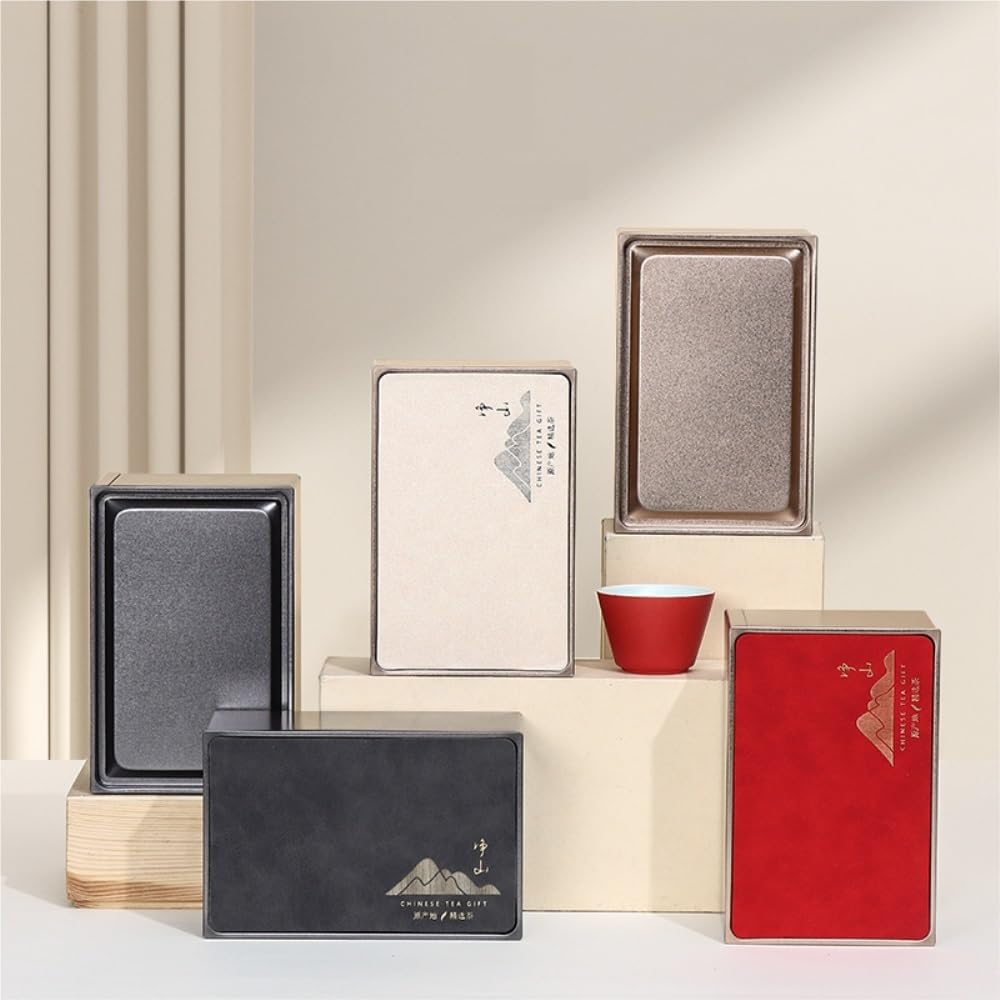Juego De Té Lata de Almacenamiento de té a Granel Retro, Lata Cuadrada, Lata vacía, Lata de Almacenamiento de condimentos de Cocina, Juego de té, Lata Individual Tarro para Guardar Té(C)