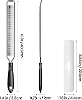 Vista 4 de Zester Rallador de queso con mango para cocina de limón Zester, color negro