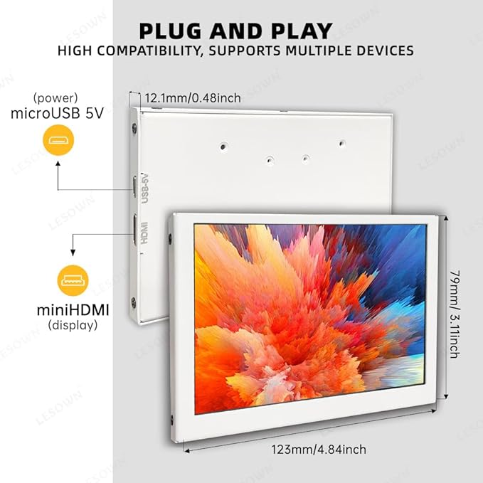 Monitor Portátil 5 Pulgadas IPS HD 480x800 miniatura 3