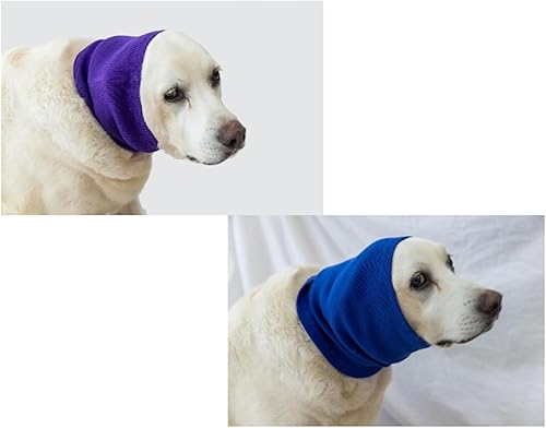 DDFS Paquete de 2 fundas para orejas para mascotas para baño, sudaderas relajantes para perros y gatos, alivio de ansiedad y estrés, sudaderas con