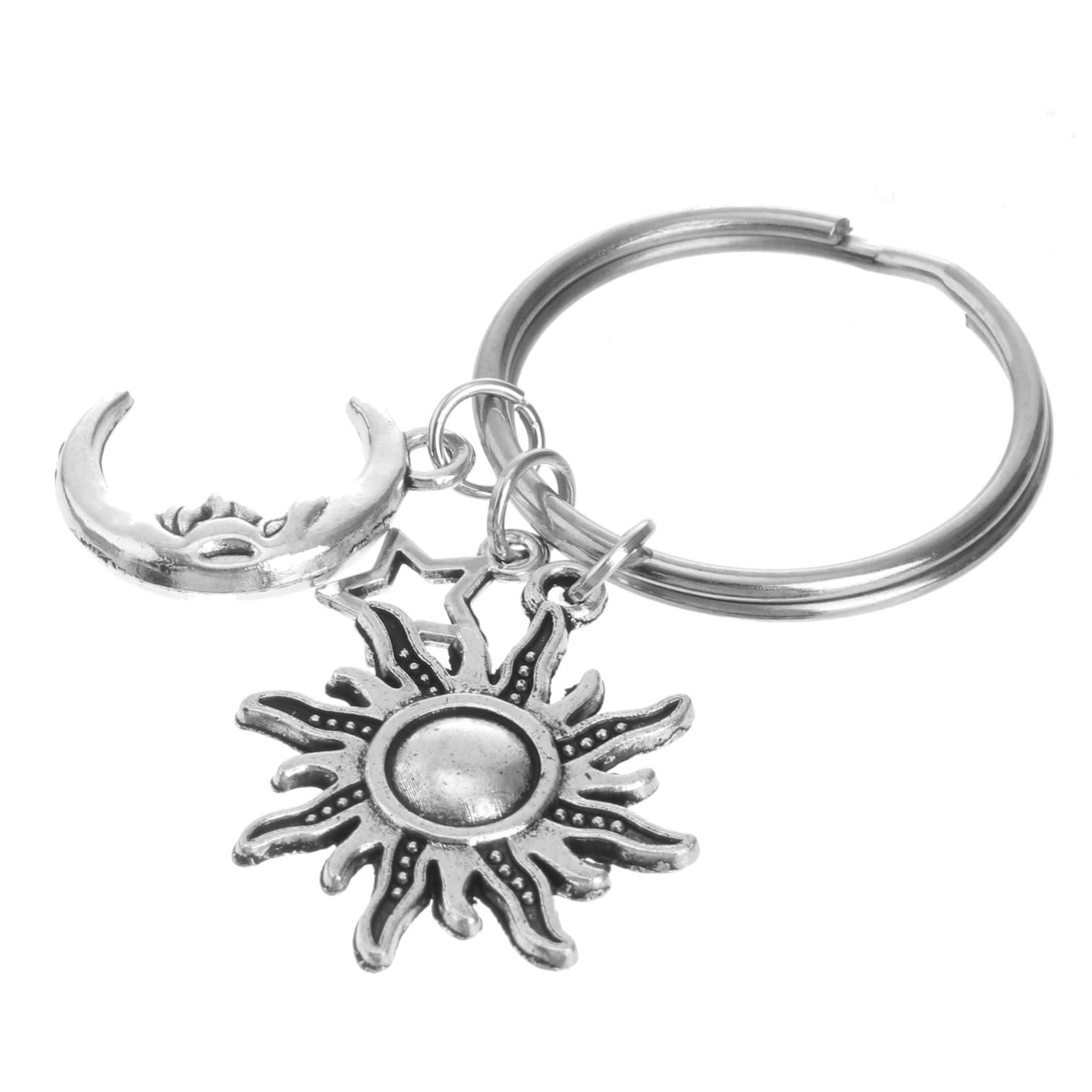 GALPADA portachiavi Accessori per appendere catena chiave Pendente mini etichette ciondolo lunare borse sacche car accessori chiave Ciondoli appesi Acciaio inossidabile Silver