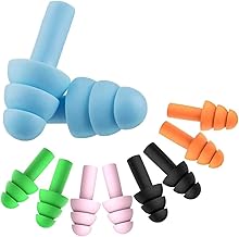 Reusable Silicone Earplugs, 5 Pairs of Noise Reduction Ear Plugs, Suitable for Sleeping, Swimming, Snoring, Concerts, Airplanes, Travel,work