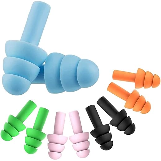 Reusable Silicone Earplugs - 5 Pairs
