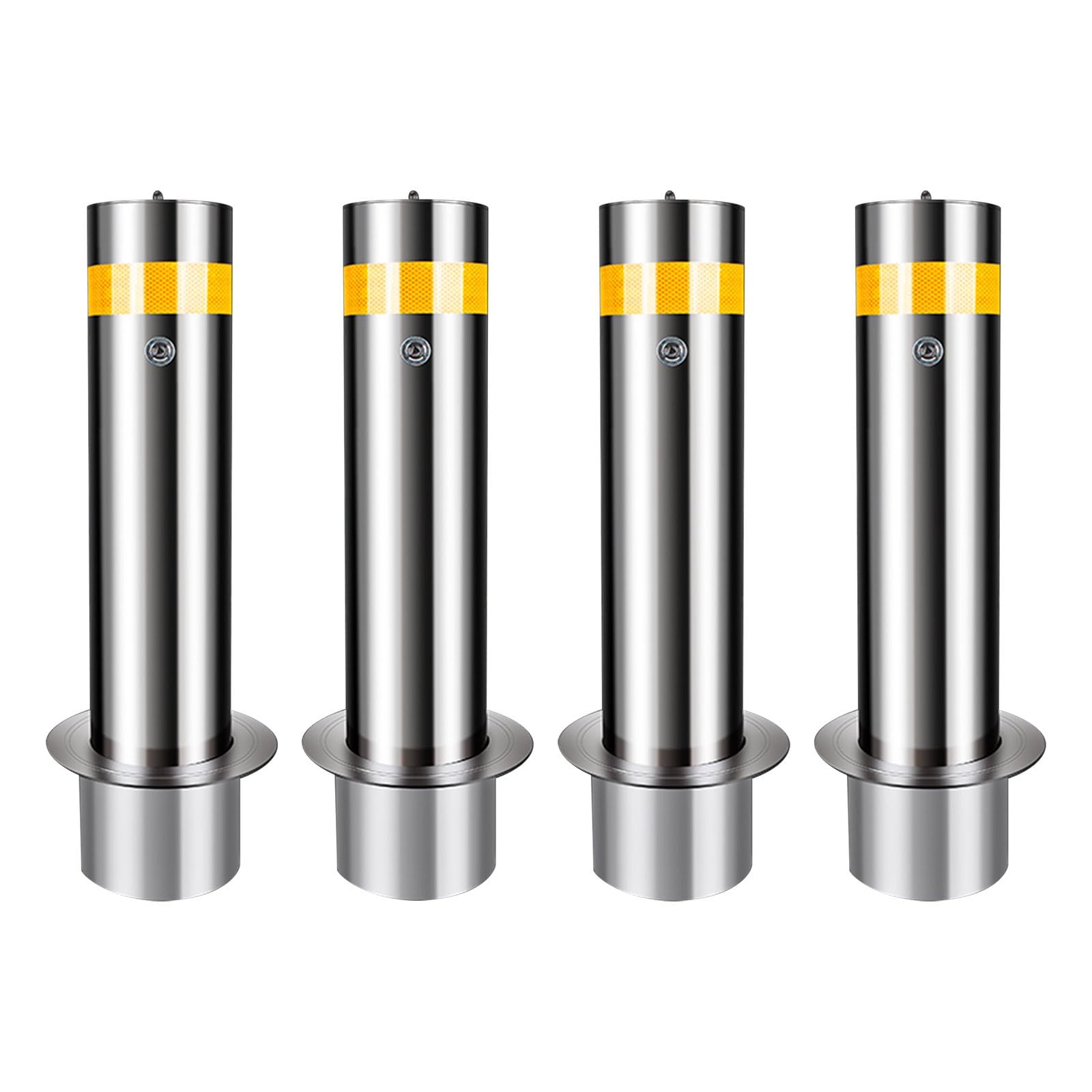 WOTZOV Steel Pipe Safety Bollard Post, Safety Parking Bollard, Removable Steel Bollards, Traffic Delineator Street Stanchions,4Pcs 75 * 21.9cm