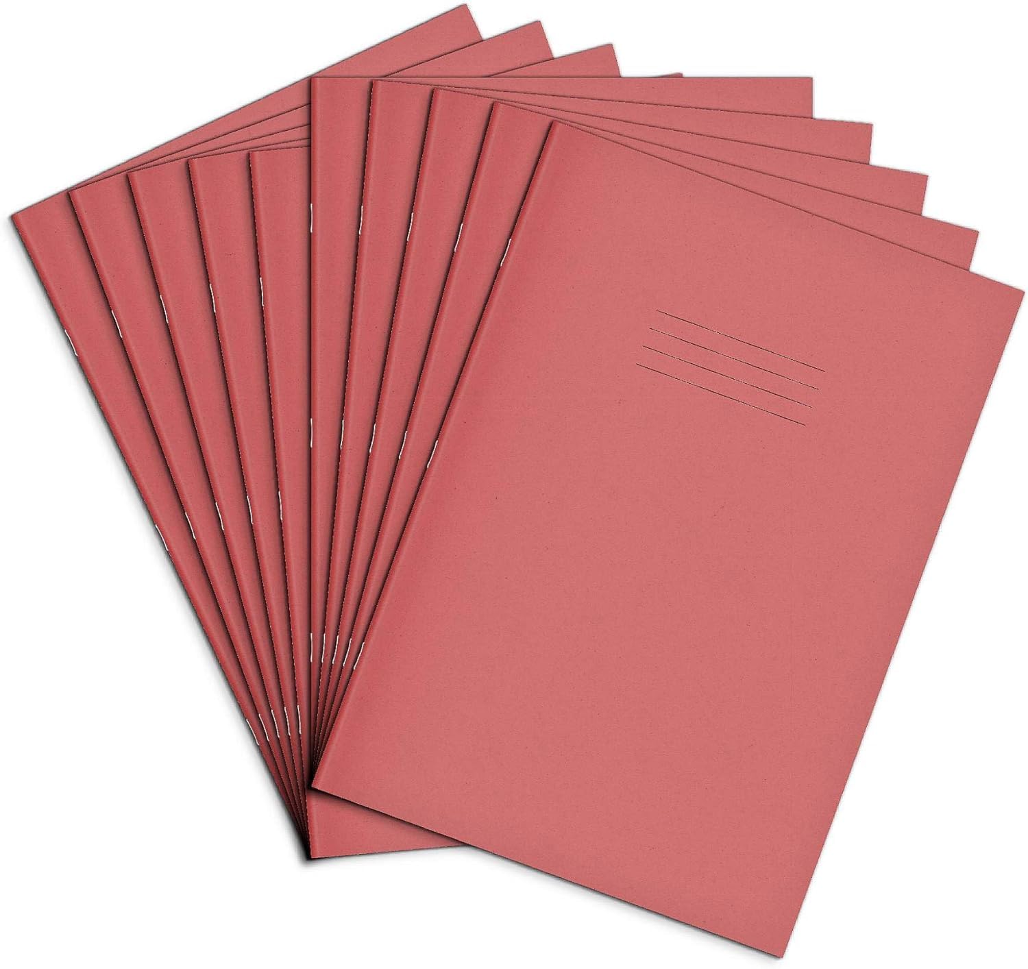 Rhino A4 Exercise Books, 64-Page / 15mm Lined Paper Notebook, 50-Pack, Office & School Stationery Supplies, Pink