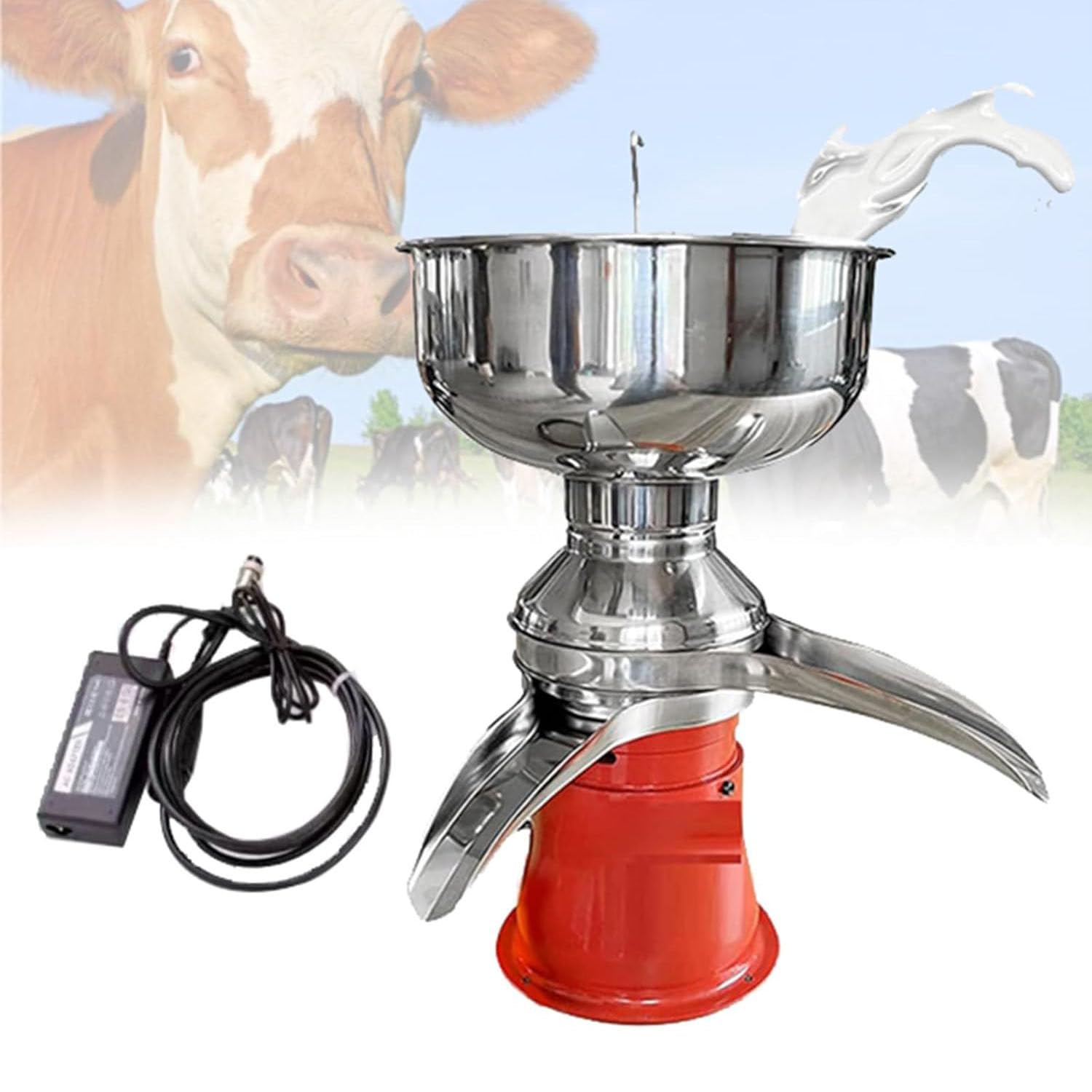 Montalatte, separatore di panna elettrico in acciaio inossidabile, alta efficienza 50 l/h per latte di capra e mucca, perfetto per la preparazione di burro e frullati fatti in casa