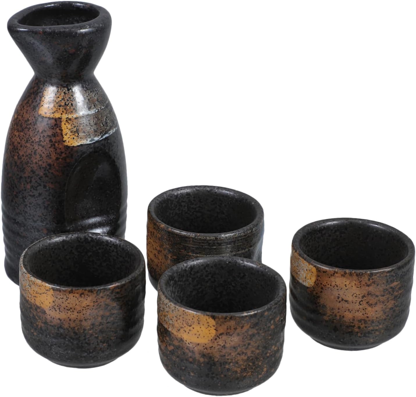 1 Set Sake Jug Set Japanese Style Sake Kettle Japanese Sake Jar Cups Kit Holder Decor Terrarium Container Sake Glasses Portable Wine Cups Sake Tea Vintage Ceramics,Colorful (As Shown)