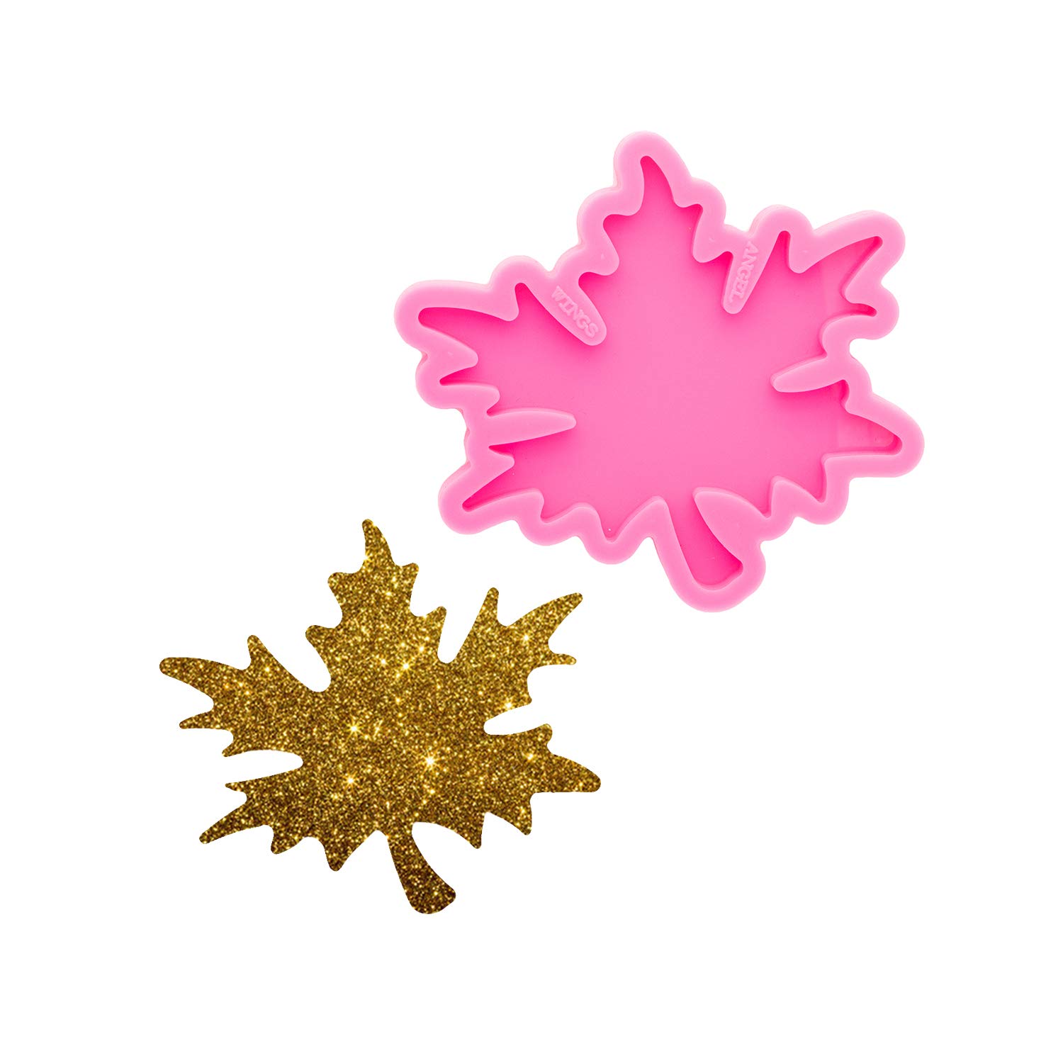 Angel Wings Pink Super Glossy Maple Leaf Silicone Resin Coaster Molds Silicone Molds Agate Coaster Molds, Coaster Cup Pad Silicone Mold Epoxy Resin Molds For Making Coasters,Cups Mats Home Decor