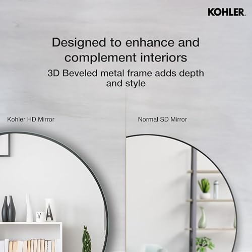 Miniatura 7 de Kohler Essential - Espejo de tocador de baño con marco redondo de 42 pulgadas de ancho x 42 pulgadas de alto, níquel cepillado