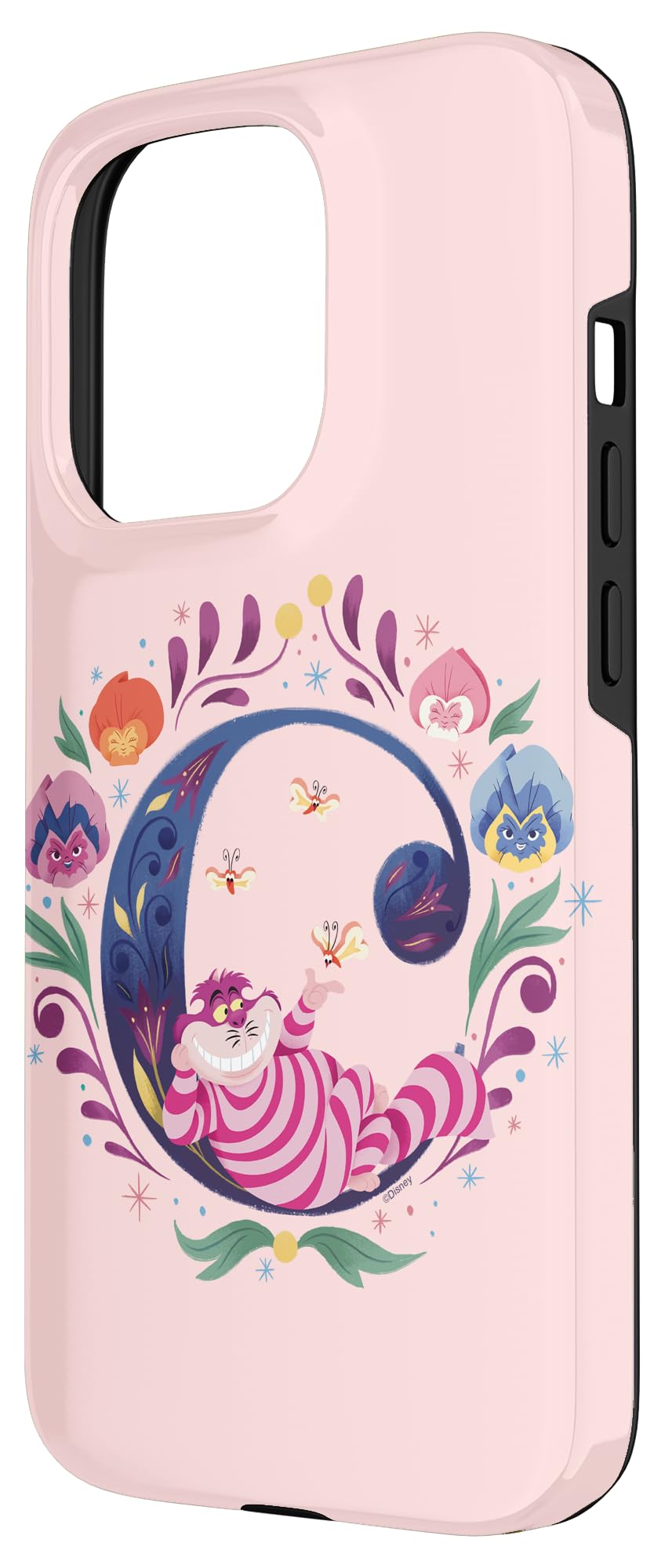 Custodia per iPhone 15 Pro Disney Alfabeto Monogramma Lettera C per Stregatto