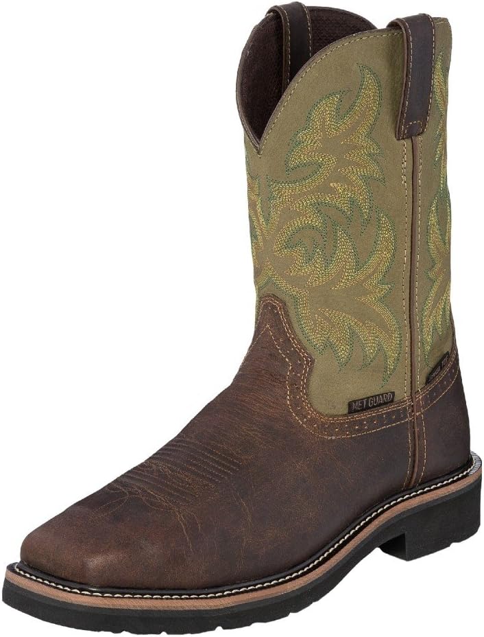 justin men's stampede steel toe work boots