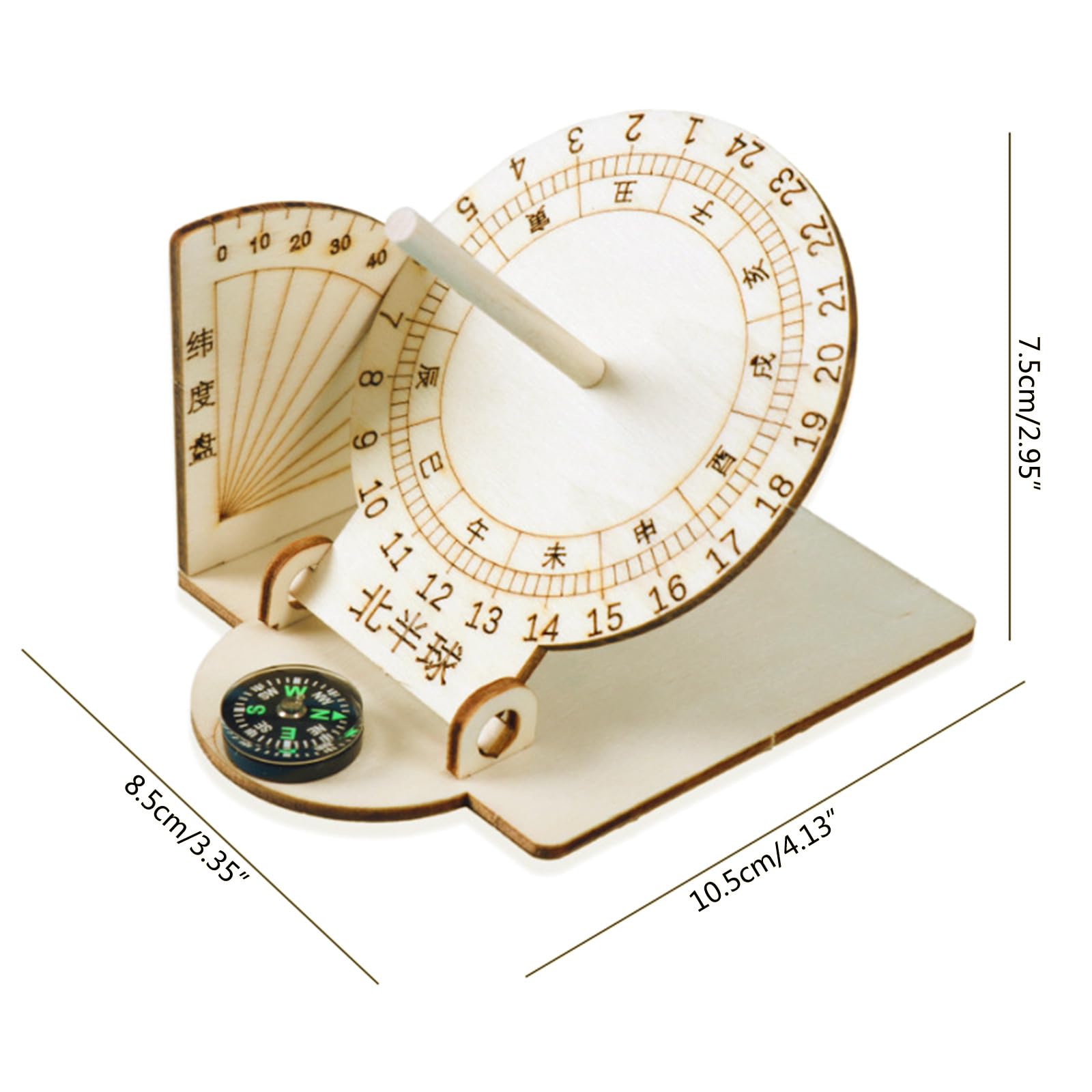 Holz-Sonnenuhr-Modelle, Uhren, wissenschaftliches Geographie-Lehrwerkzeug, pädagogisches Spielzeug für Wissenschaftler, Schreibtisch-Ornamente, äquatoriell, wissenschaftlich