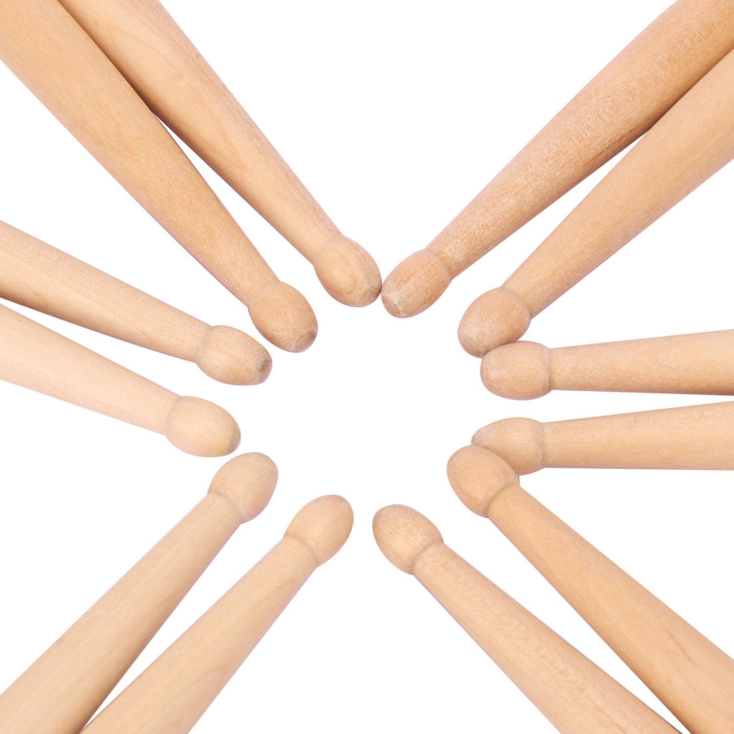 12 Pair 7A Maple Wood Drumsticks with Bag, 7A Drum Sticks for Musical Instruments, Percussion Accessories, Rock Band Instruments, and Snare Drums for Beginners, Drummer