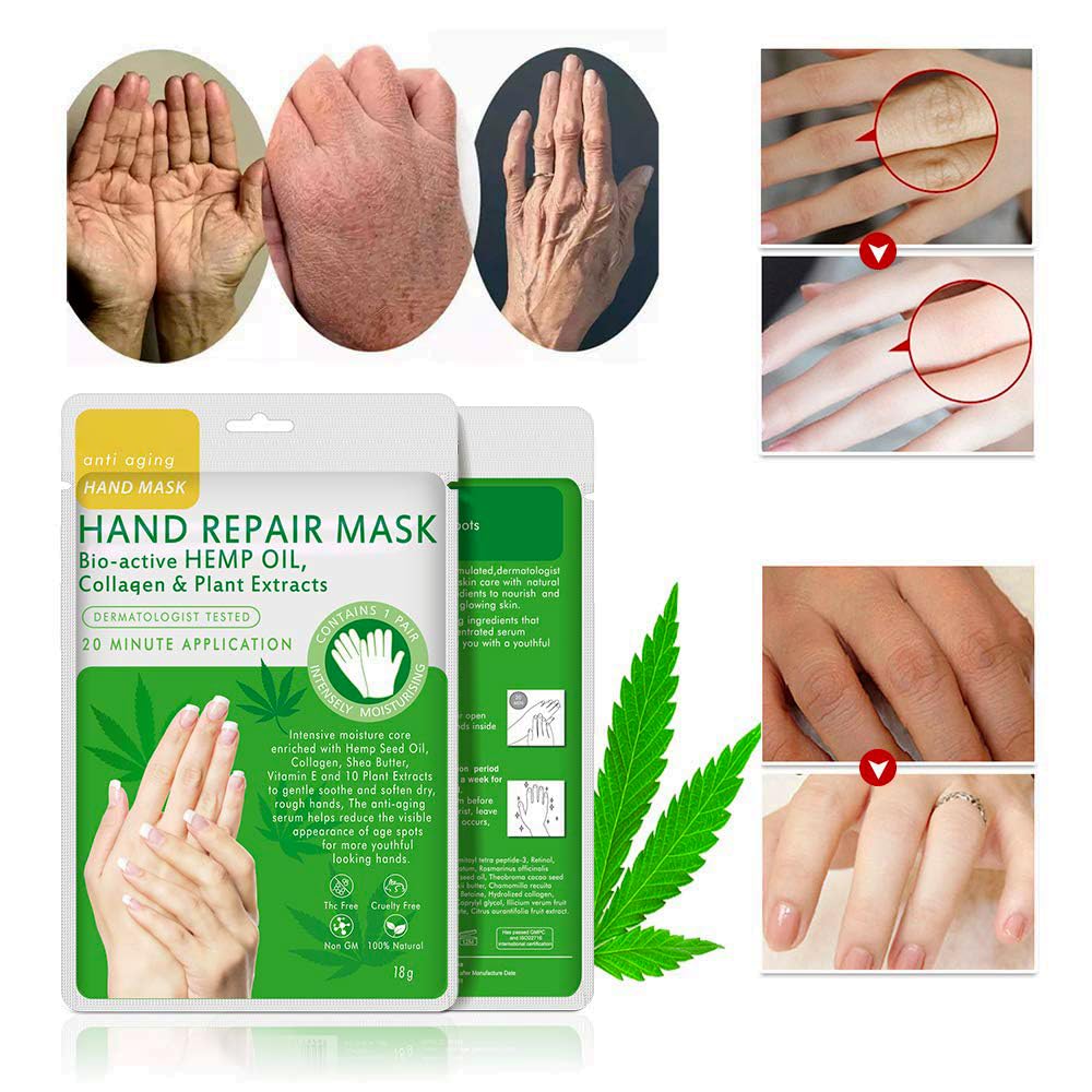 Maschera per Mani 3 Paia Guanti Idratanti Mani Maschera Antietà Rigenerante Nutriente per Invecchiamento a Secco e Screpolate per donne e uomini