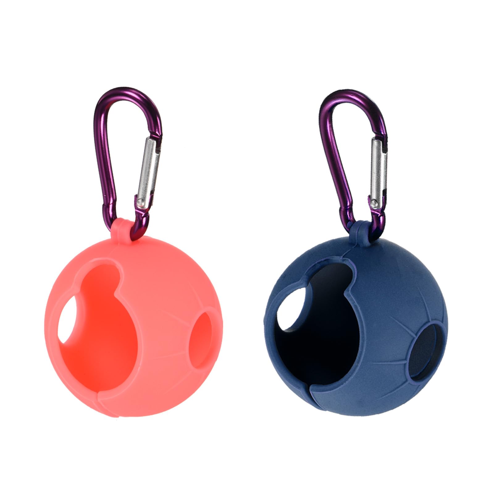 PATIKIL Golf Ball Holder, 2 Pack Silicone Balls Carrier Protective Portable Sleeve with Buckle for Golf Bag Belt Pink, Blue