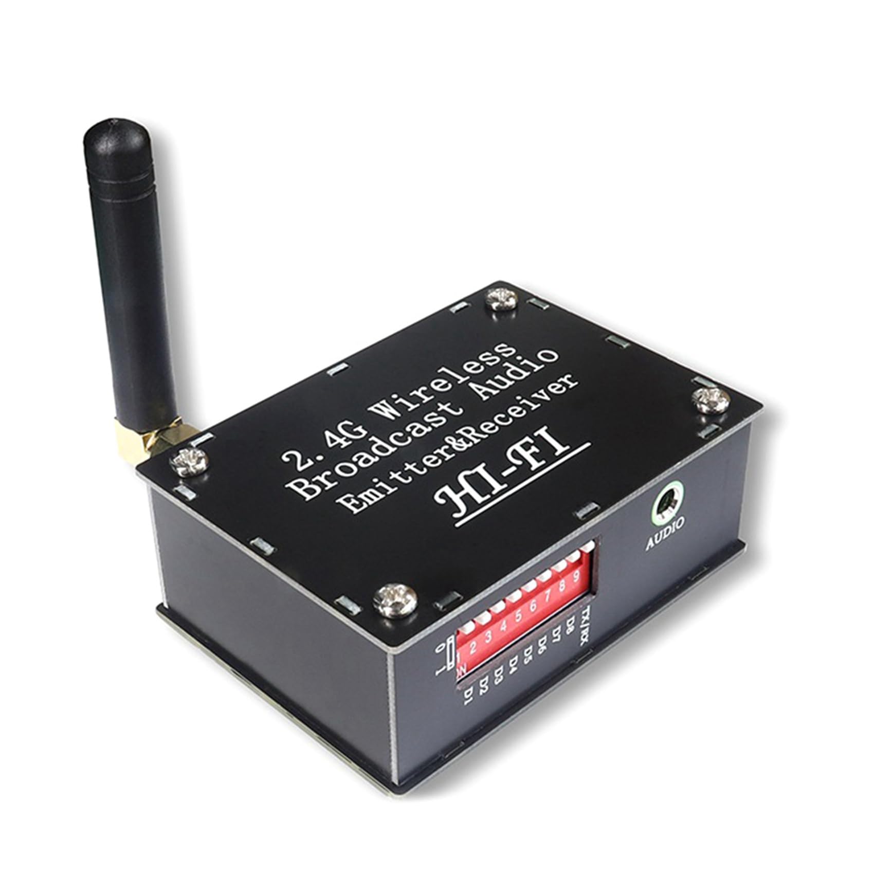 2 x 2,4 G HiFi Wireless Audio Transmission Transceiver obsługuje jeden nadajnik i wiele odbiorników dla dźwięku stereo