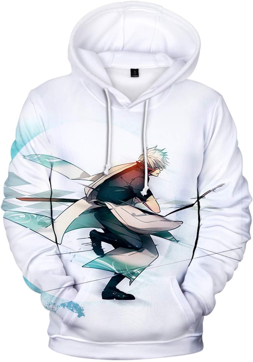 Aoxinquji Gintama Unisex Hoodie 3D Printed Hooded Pullover Sweatshirt for Men Women Teen