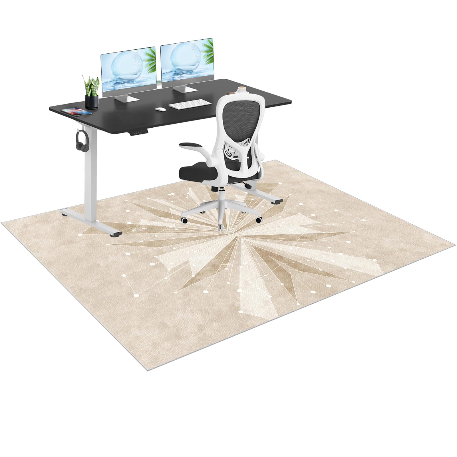 GmyoieqI Carpet Floor Protector For Office Chair Heavy Duty Office Chair Mats for Carpeted and Hardwood Floor, Non-slip Gaming Chair Mat, Multi-Purpose Computer Desk Chair Mat Large 180 x 200 cm