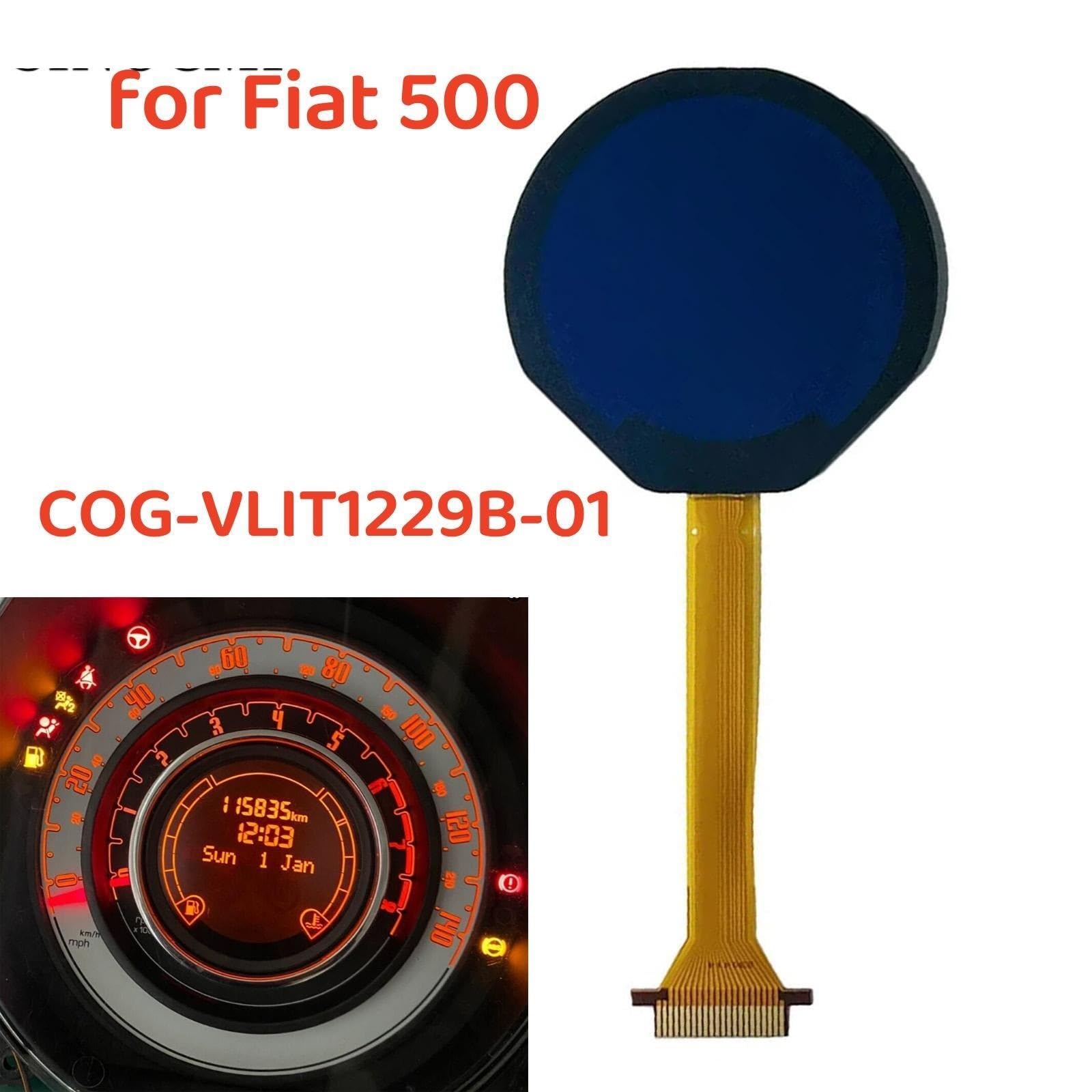 Pantalla Coche Salpicadero Pantalla LCD para panel de instrumentos COG-VLIT1229B-01 compatible con Fiat 500