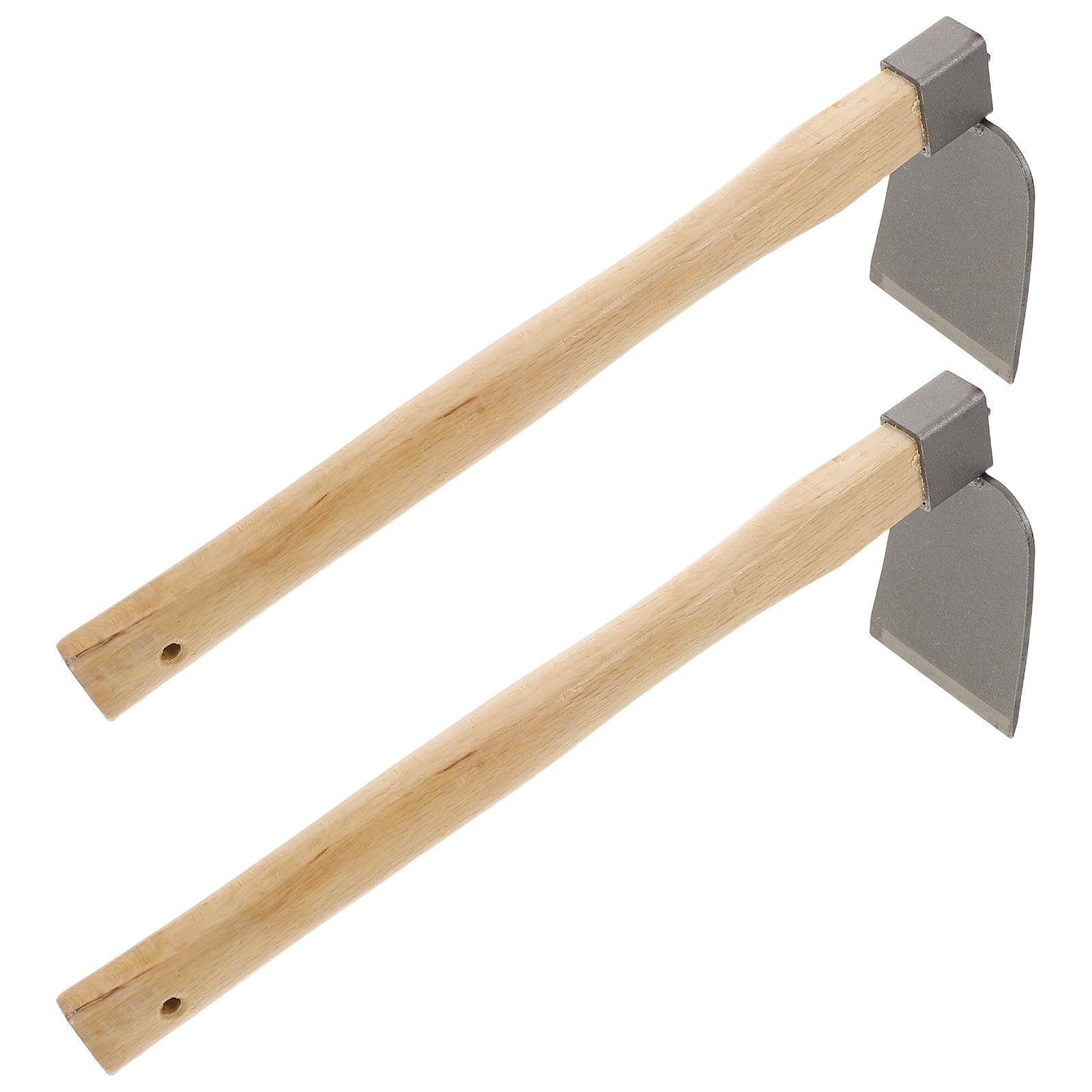 2 Azadas Manuales de Acero Mango de Madera Ergonómico para Desherbar y Plantar en Jardinería, Herramienta Pequeña Multiusos para Cultivo y Cuidado del Jardín