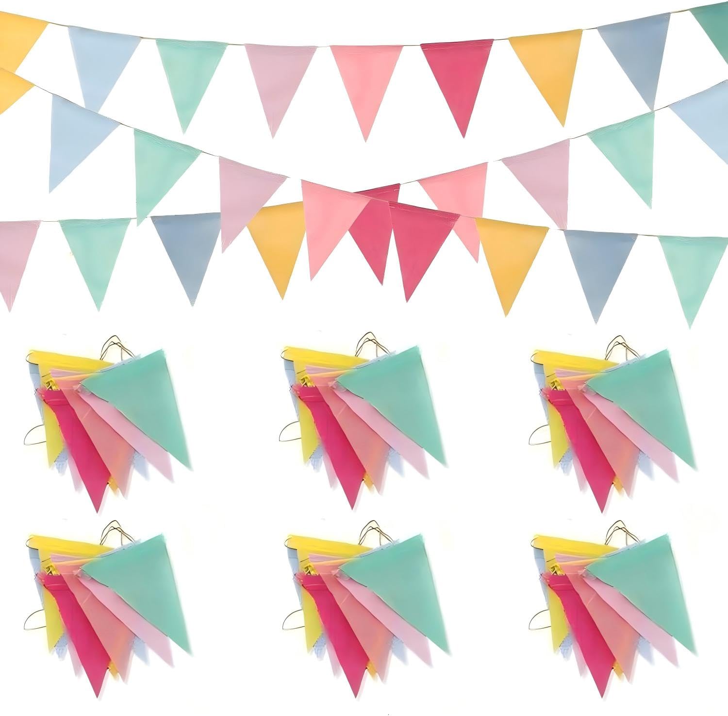 72 Flags 94.5FT Bunting Banner – Multicolour Waterproof Outdoor Garden Garland, Decorative Flag String for Party Wedding Festival, Durable Weatherproof Fabric