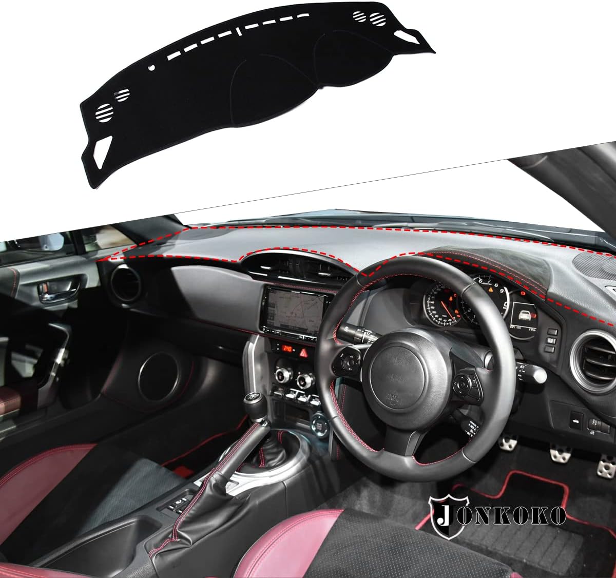 Black Dashboard Dash Board Cover Mat Carpet Compatible with Subaru BRZ 2013-2020 Dashboard Mat Pad (Right Hand Drive)