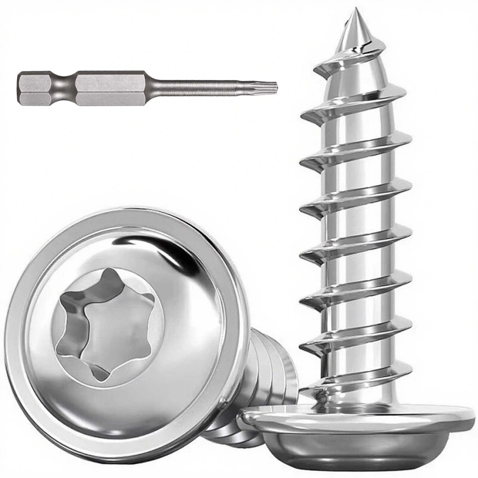 Dayalo 30 Stück Blechschrauben Torx M3 x 16mm, Blechschrauben Edelstahl A2 V2A, Linsenkopfschrauben Holz, Selbstschneidende Schrauben mit Scheibe, mit Schraubendreher Bit, Vollgewinde