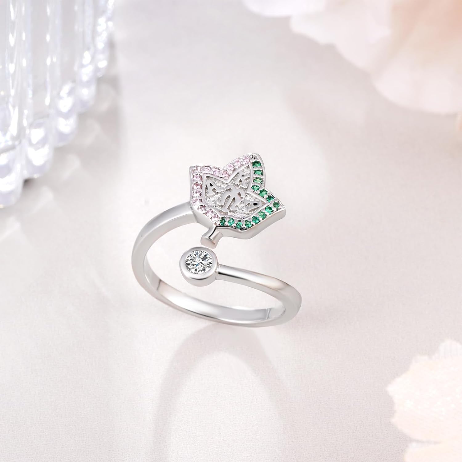 Aka Sorority Gifts for Women 925 Sterling Silver Aka Ring Sorority Paraphernalia Jewelry Gifts for Women - Image 3